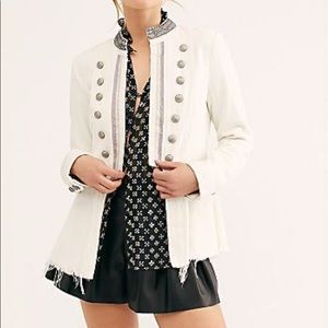 Free People Lucy military jacket with Silver Accents